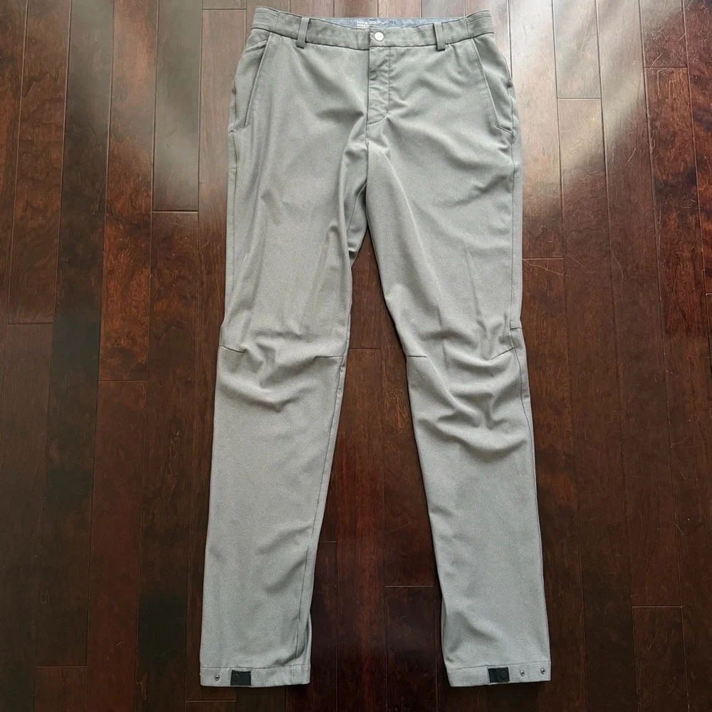 Nike Men's Golf Pants Dri-Fit Size 32x34 Modern Fit Adjustable Ankle Cuffs Gray